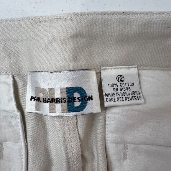 Paul Harris White Cotton Linen Knee-Length‎ Skirt Sz 12 Modest - Picture 9 of 13